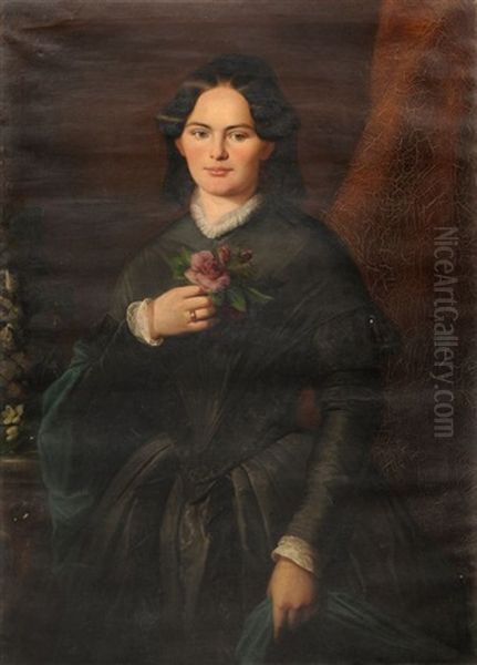 Bildnis Der Ernestine Sommerbrodt, Geb. Hornauer Oil Painting by Emil Brehmer