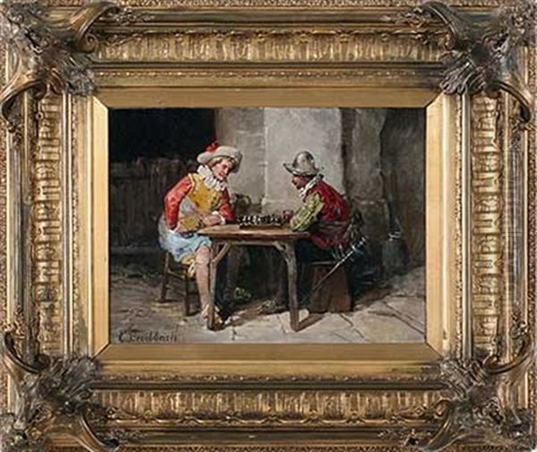 Landsknechte Beim Schachspiel Oil Painting by Karl Breitbach