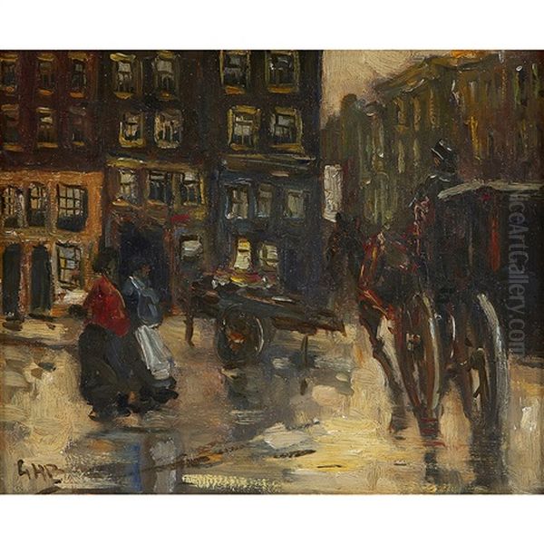 Street Scene Oil Painting by George Hendrik Breitner