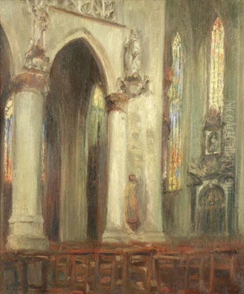 Interieur De L'eglise On Sablon, Bruxells' Oil Painting by George Hendrik Breitner