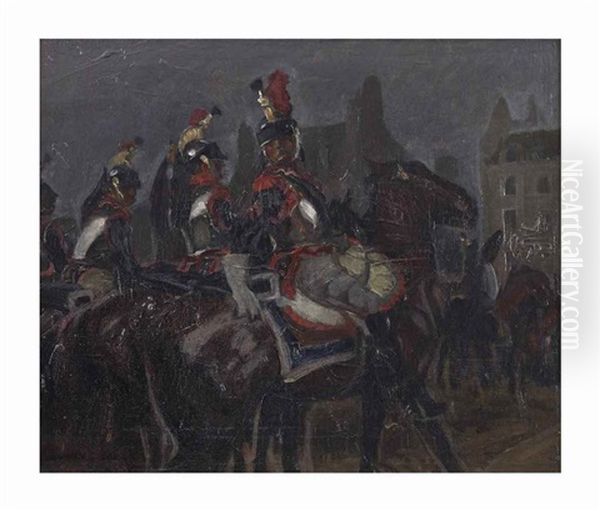 French Cuirassiers, Paris Oil Painting by George Hendrik Breitner