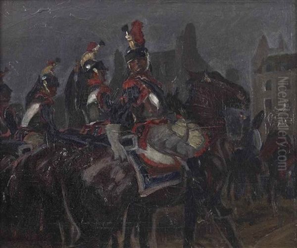 French Cuirassiers, Paris Oil Painting by George Hendrik Breitner