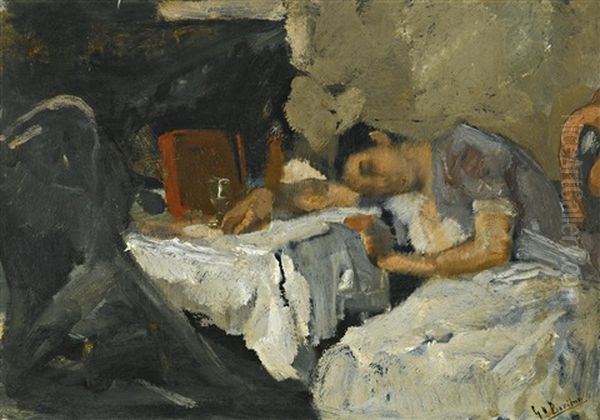 Sleeping Girl Oil Painting by George Hendrik Breitner