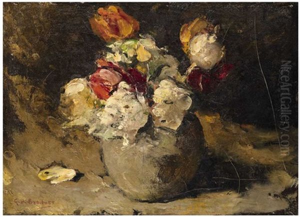 Still Life With Flowers In A Vase Oil Painting by George Hendrik Breitner