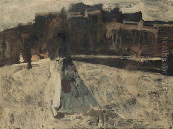 A Waspit On The Rokin In Winter, Amsterdam Oil Painting by George Hendrik Breitner