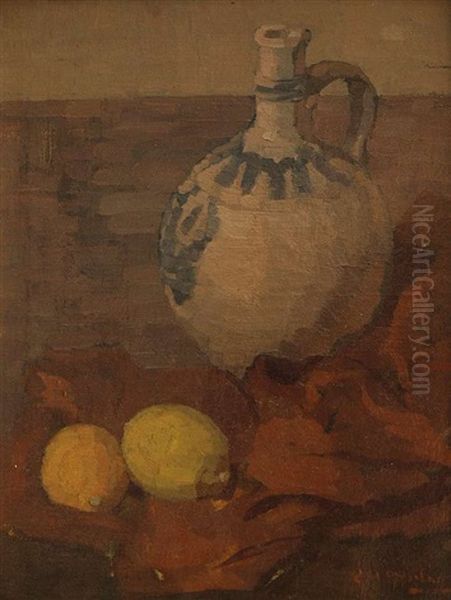 Stilleben Mit Zitronen Und Krug Oil Painting by George Hendrik Breitner