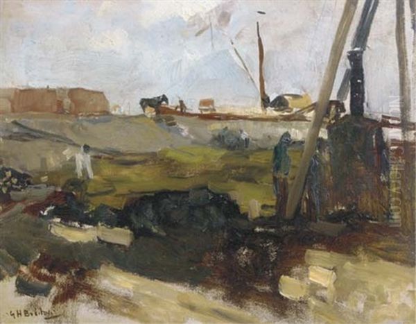 Heiwerk: A Construction Site Oil Painting by George Hendrik Breitner