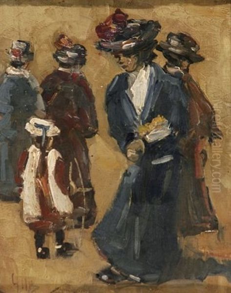 Frauen Mit Kind Oil Painting by George Hendrik Breitner