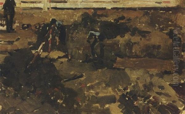 Grondwerkers Oil Painting by George Hendrik Breitner