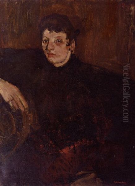 Portrait Of The Artist's Wife, Marie Breitner Oil Painting by George Hendrik Breitner