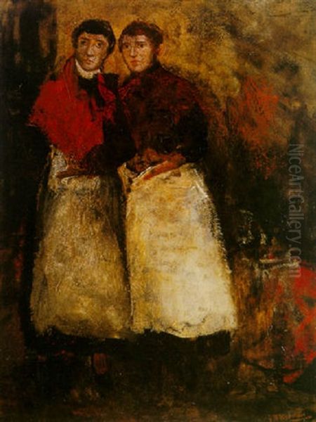 Two Servant-girls Oil Painting by George Hendrik Breitner