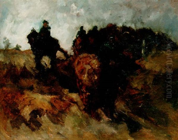 Wandelrit Van Cavalerie In De Duinen Oil Painting by George Hendrik Breitner