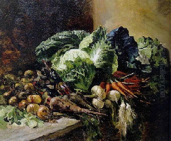 Groentestilleven: A Still Life With Vegetables Oil Painting by George Hendrik Breitner