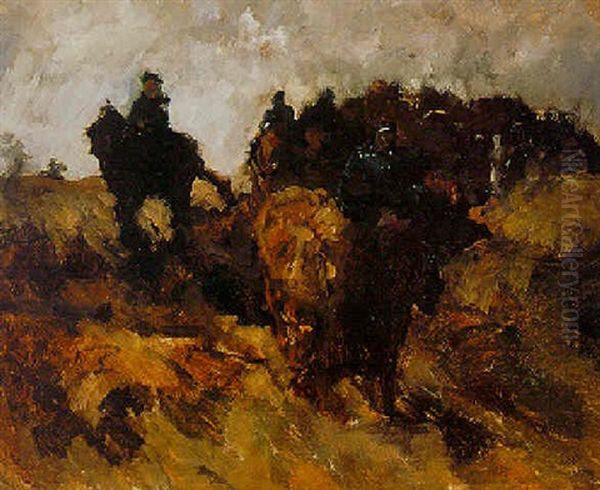 Cavalerists In The Dunes Oil Painting by George Hendrik Breitner