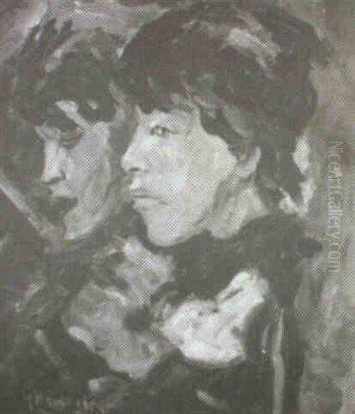 Study Of Two Young Boys Oil Painting by George Hendrik Breitner