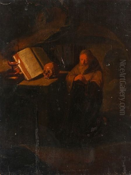 St Jerome At Prayer Oil Painting by Quiringh Gerritsz van Brekelenkam