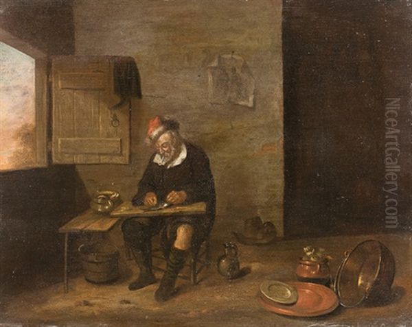 Mann Beim Ausnehmen Eines Fisches Oil Painting by Quiringh Gerritsz van Brekelenkam