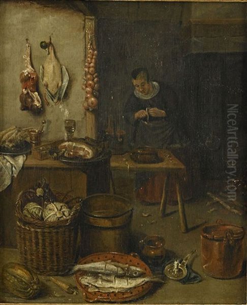 Koksinterior Oil Painting by Quiringh Gerritsz van Brekelenkam