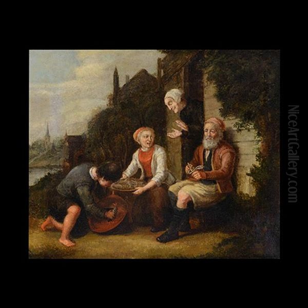 Conversation While Cleaning The Daily Catch Oil Painting by Quiringh Gerritsz van Brekelenkam