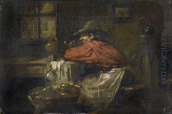 Interieur Mit Pfeifenraucher Oil Painting by Quiringh Gerritsz van Brekelenkam