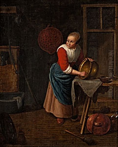 Koksinterior Oil Painting by Quiringh Gerritsz van Brekelenkam