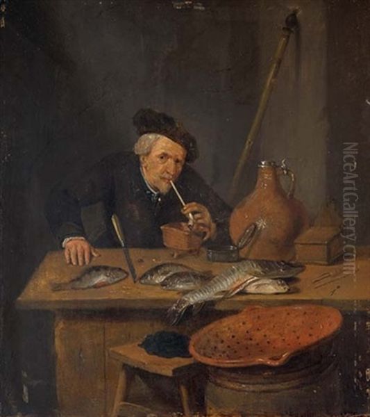 A Fisherman Oil Painting by Quiringh Gerritsz van Brekelenkam