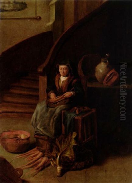 Koksinterior Med Gammal Kvinna Oil Painting by Quiringh Gerritsz van Brekelenkam