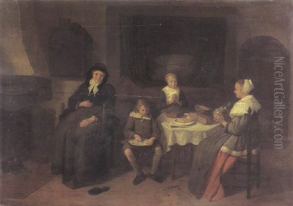 Stubeninterieur Oil Painting by Quiringh Gerritsz van Brekelenkam