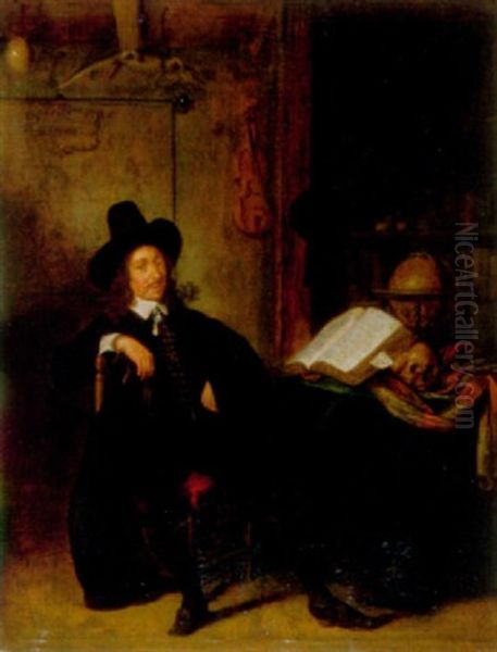 Junger Gelehrter In Studierkammer Oil Painting by Quiringh Gerritsz van Brekelenkam