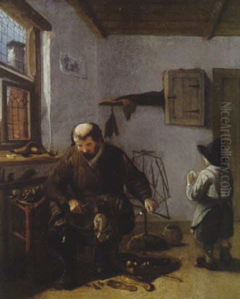 Le Savetier Oil Painting by Quiringh Gerritsz van Brekelenkam