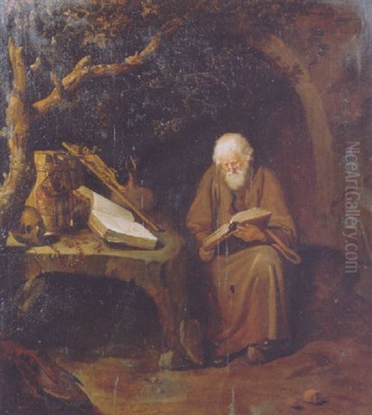 A Hermit By A Grotto Oil Painting by Quiringh Gerritsz van Brekelenkam