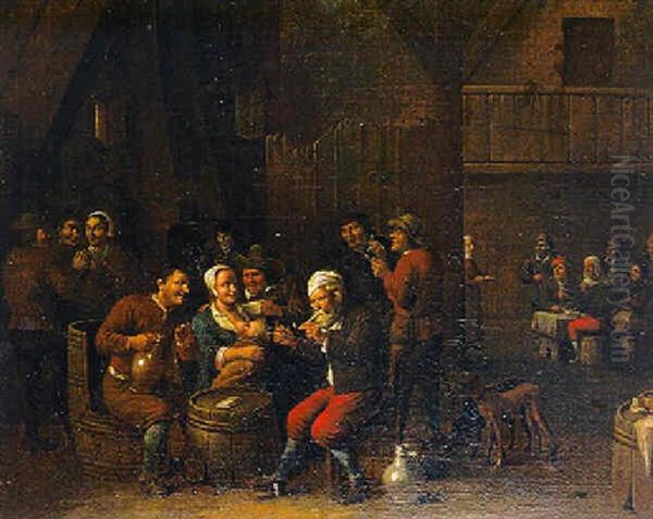 Scene De Cabaret Oil Painting by Quiringh Gerritsz van Brekelenkam