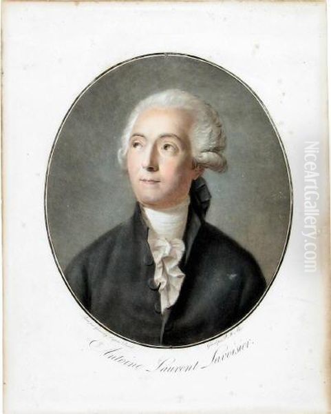 Antoine Laurent Lavoisier. Brustbild Des Chemikers Im Hochoval Oil Painting by Pierre-Michel Alix