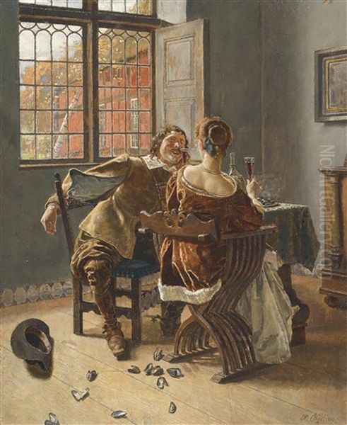 Das Festmahl Oil Painting by Heinrich Breling