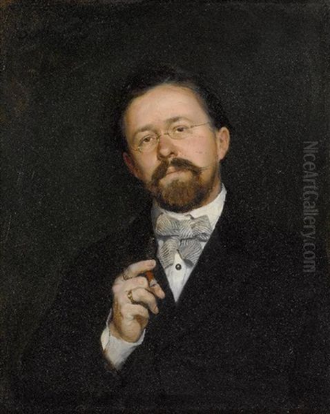 Bildnis Des Kunstlers Albin Mattenheimer Oil Painting by Heinrich Breling