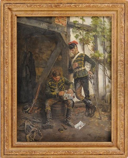 Parcel From Home Oil Painting by Heinrich Breling