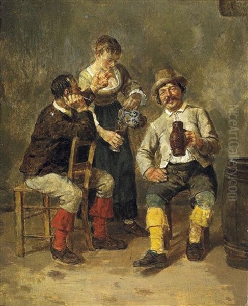 Wirtshausszene Oil Painting by Heinrich Breling