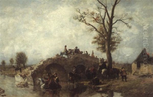 Fischerhude Oil Painting by Heinrich Breling