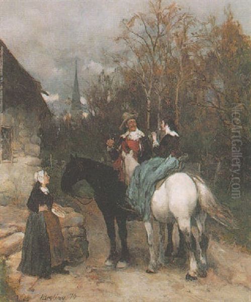 Vor Der Schenke Oil Painting by Heinrich Breling