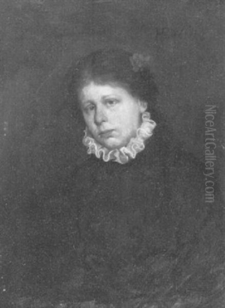 Portrait Eines Madchens Mit Weisem Kragen Oil Painting by Heinrich Breling