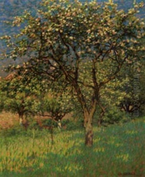 Arbres Fleuris Oil Painting by Co (Jacobus Ahazuerus) Breman