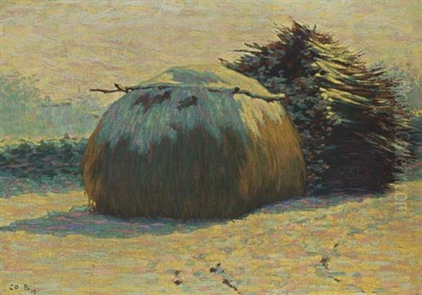 A Haystack In The Snow Oil Painting by Co (Jacobus Ahazuerus) Breman