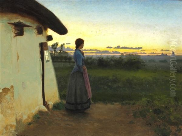 At Dusk Oil Painting by Hans Andersen Brendekilde