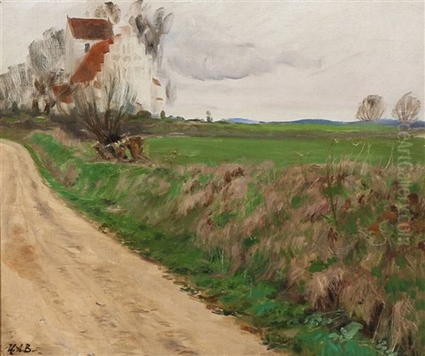 Country Lane Near Brendekilde Church Oil Painting by Hans Andersen Brendekilde