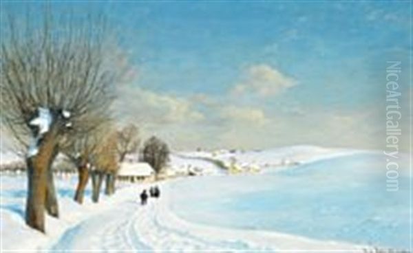 Winter Landscape Oil Painting by Hans Andersen Brendekilde