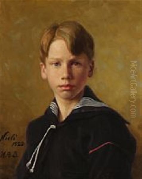 Portrait Of The Artist's Nephew Oil Painting by Hans Andersen Brendekilde