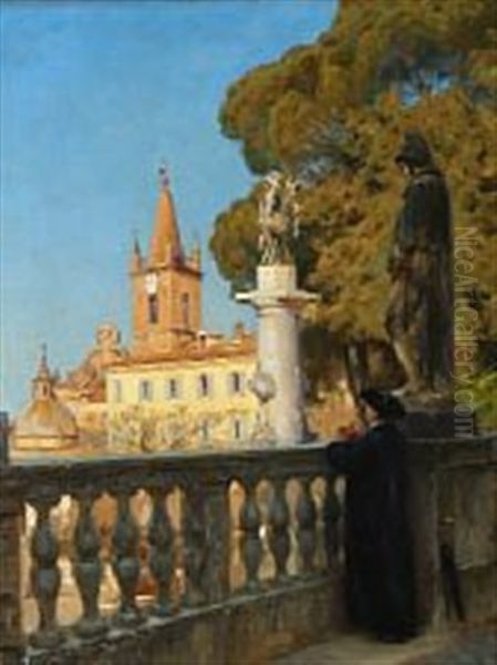 View Of Monte Pincio In Rome Oil Painting by Hans Andersen Brendekilde