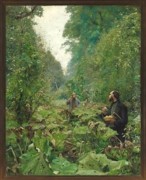 Apple-scrumping Oil Painting by Hans Andersen Brendekilde