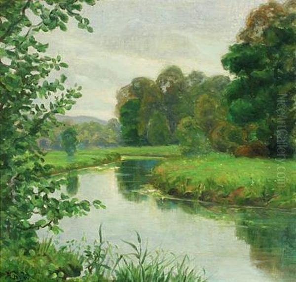 A Summer's Day By Odense A Oil Painting by Hans Andersen Brendekilde