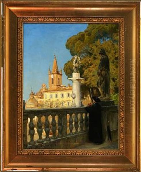 View Of Monte Pincio In Rome Oil Painting by Hans Andersen Brendekilde